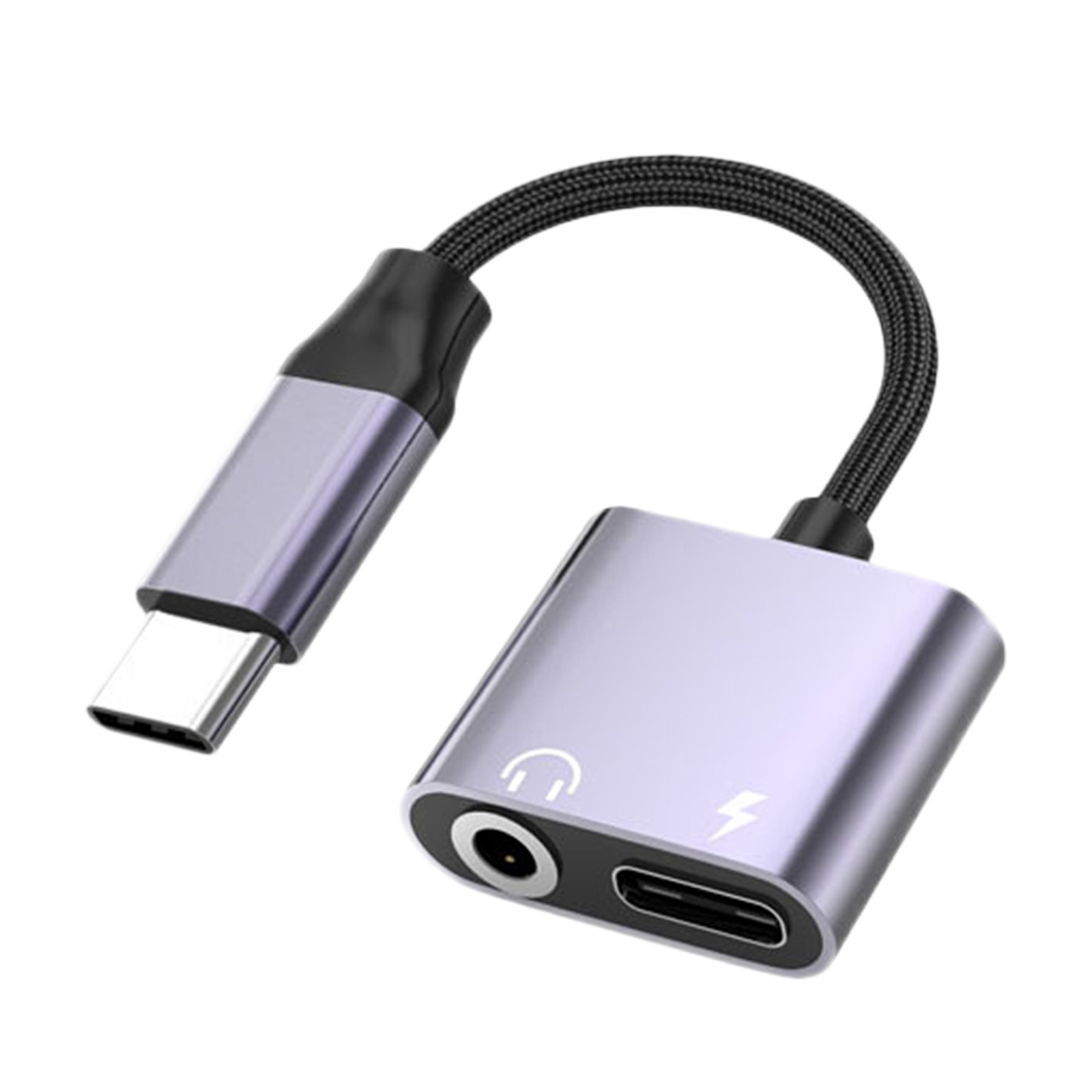 thumbnail image 2 of Adaptador 2 en 1 para auriculares Android - Alta compatibilidad, audio de primera calidad y Plug-and-Play - Conversor duradero para dispositivos Type-C, 2 of 2